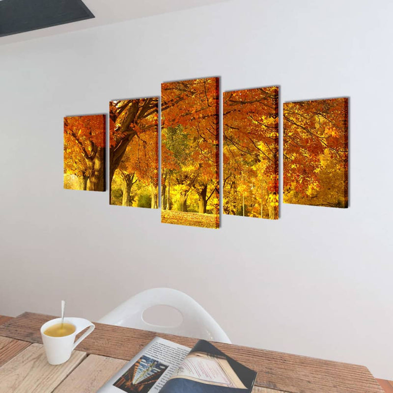 Load image into Gallery viewer, Vidaxl canvas muurdruk print set esdoorn 200 x 100 cm
