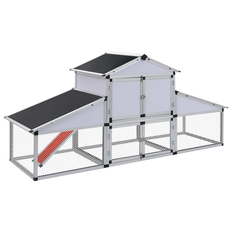 Load image into Gallery viewer, VidaXL Kippenhok met ren en nestkast aluminium
