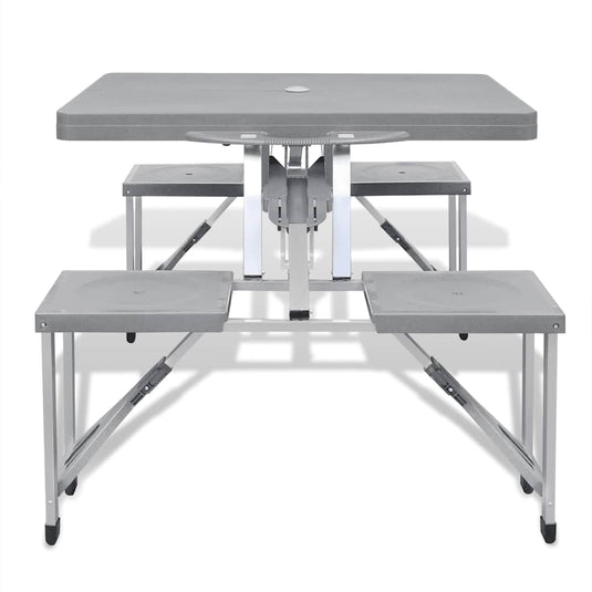 Vidaxl campingset inklapbaar lichtgewicht 120x60 cm aluminium grijs