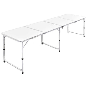 Vidaxl campingtafel inklapbaar en verstelbaar 240x60 cm aluminium