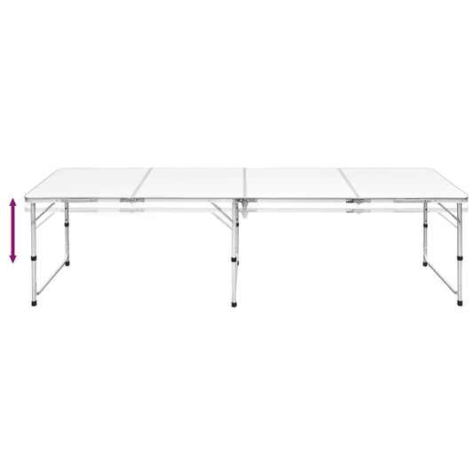 Vidaxl campingtafel inklapbaar en verstelbaar 240x60 cm aluminium