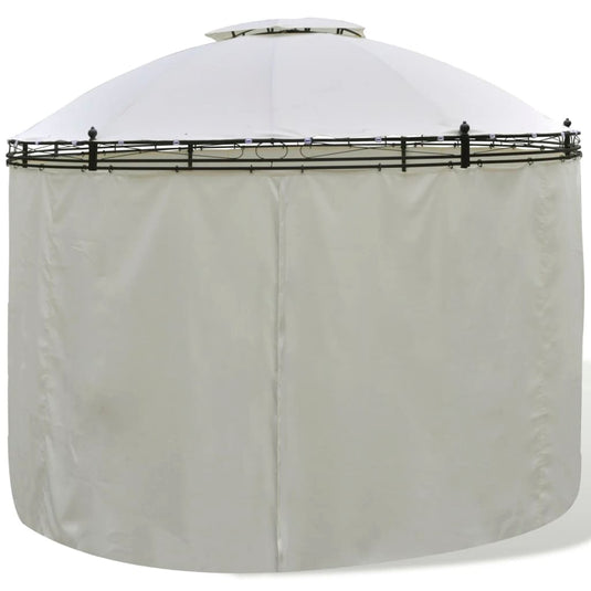 VidaXL Prieel met gordijnen rond 3,5x2,7 m