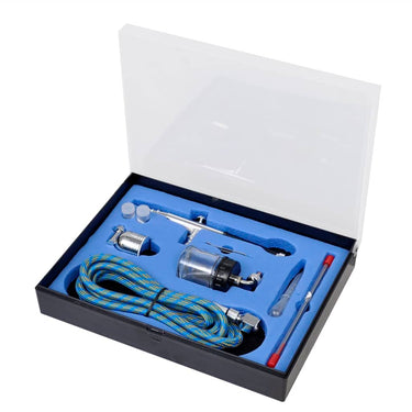 Vidaxl airbrush set met glazen beker 0,2 0,3 0,5 mm mondstukken