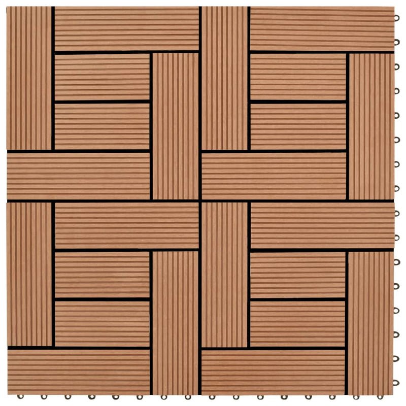 Load image into Gallery viewer, VidaXL Terrastegels 11 stuks 30 x 30 cm WPC 1 m2 bruin
