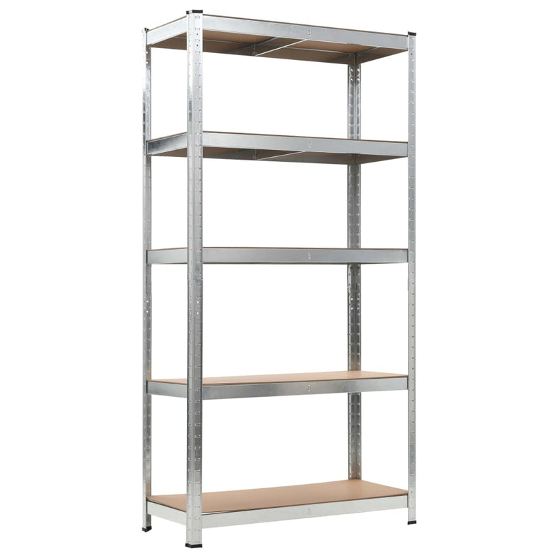 Load image into Gallery viewer, VidaXL Opbergrek 5-laags 2 st staal en bewerkt hout zilverkleurig
