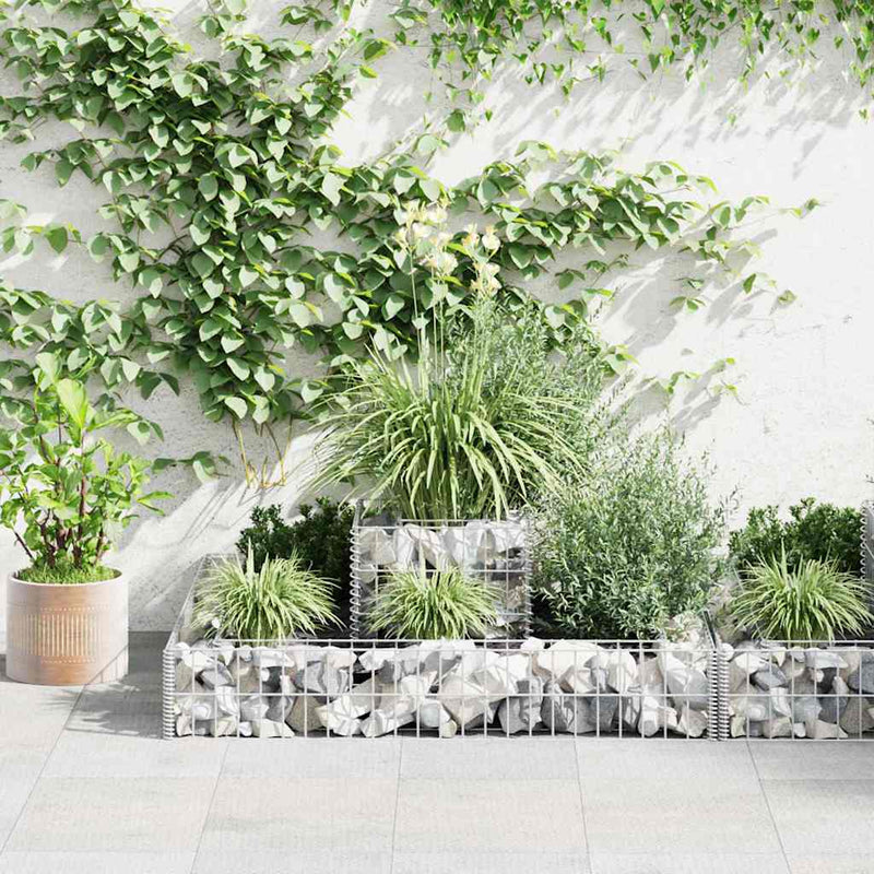 Afbeelding laden in galerijviewer, Vidaxl gabion plantenbak 120x120x20 cm gegalvaniseerd staal
