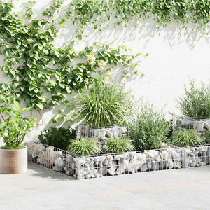Vidaxl gabion plantenbak 120x120x20 cm gegalvaniseerd staal