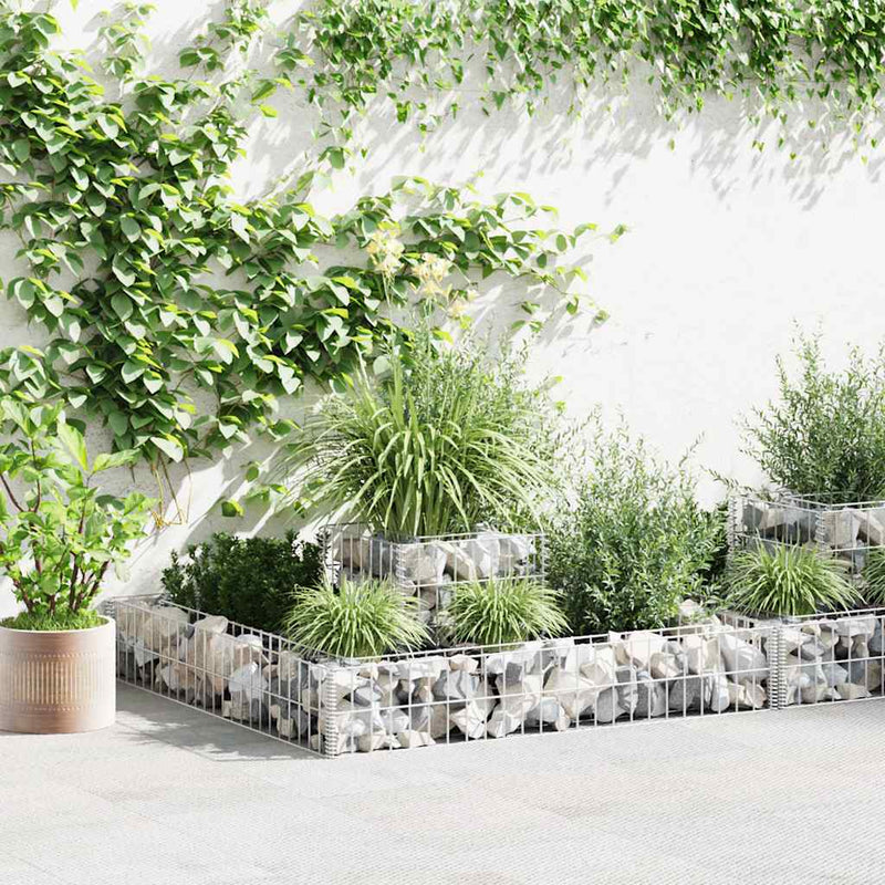 Afbeelding laden in galerijviewer, Vidaxl gabion plantenbak 120x120x20 cm gegalvaniseerd staal
