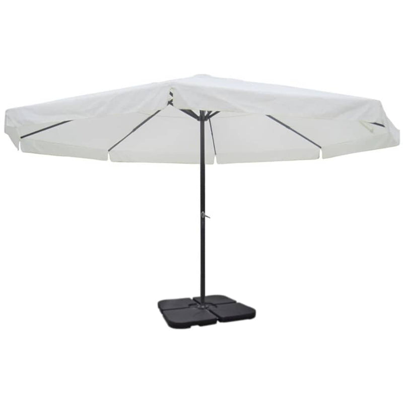 ギャラリービューアに画像をロードする, Vidaxl parasol met draagbare voet aluminium (wit)
