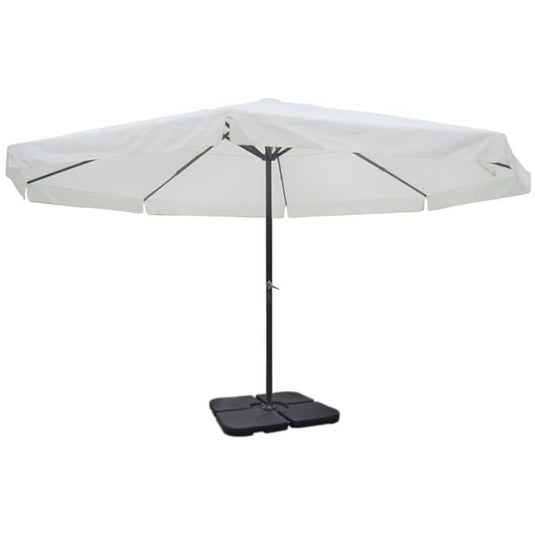 Vidaxl parasol met draagbare voet aluminium (wit)
