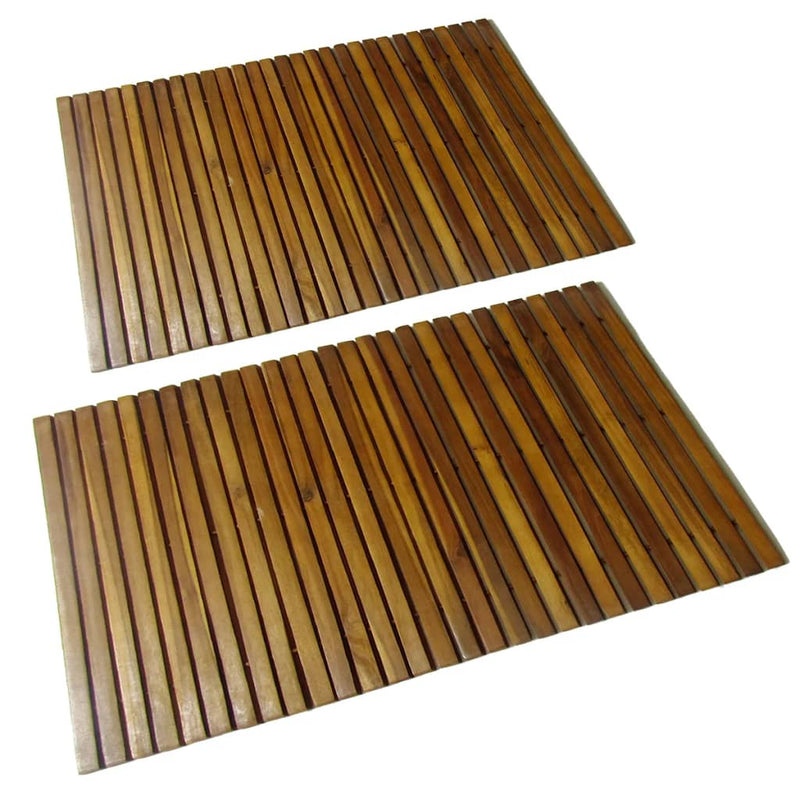 Load image into Gallery viewer, Vidaxl badmat acaciahout 80 x 50 cm 2 stuks
