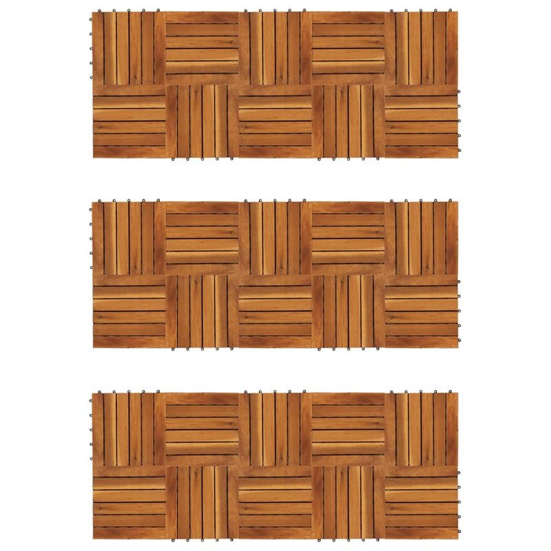 Load image into Gallery viewer, VidaXL Terrastegels verticaal patroon 30 x 30 cm Acacia set van 30
