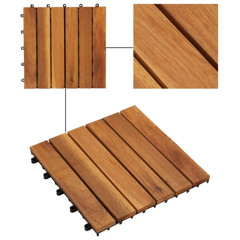 Load image into Gallery viewer, VidaXL Terrastegels verticaal patroon 30 x 30 cm Acacia set van 30
