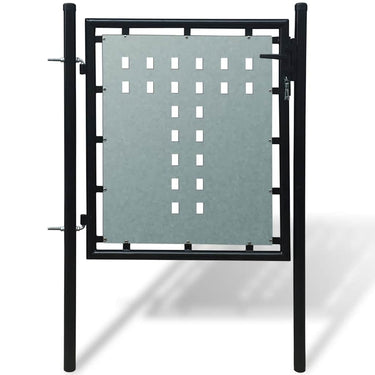 Vidaxl zwarte enkele deur schuttingpoort 100x75 cm