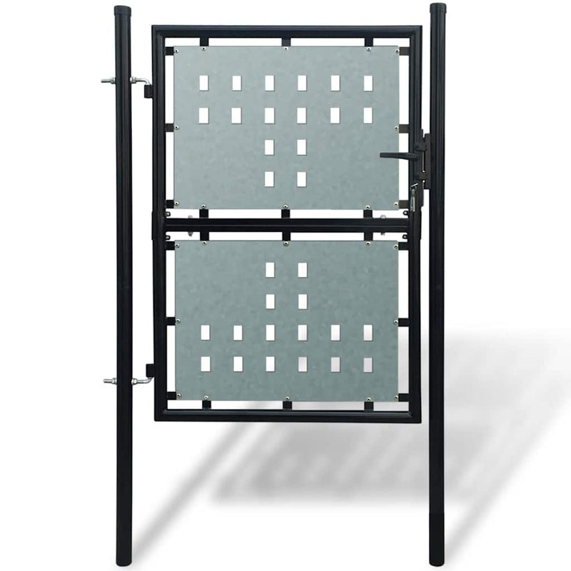 Chargez l'image dans la visionneuse de la galerie, Vidaxl zwarte enkele deur schuttingpoort 100x125 cm
