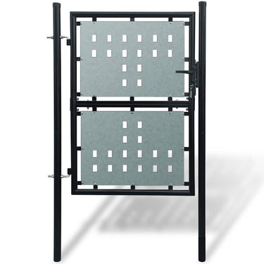 Vidaxl zwarte enkele deur schuttingpoort 100x200 cm