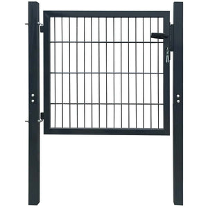 Vidaxl 2d hekpoort (enkel) antracietgrijs 100x80 cm