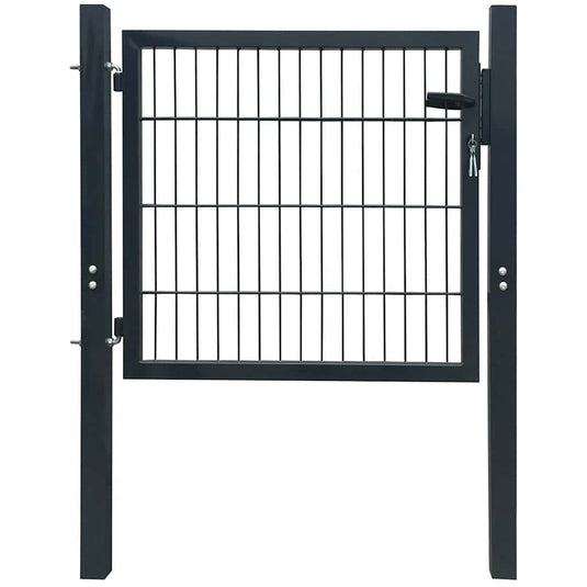 Vidaxl 2d hekpoort (enkel) antracietgrijs 100x80 cm