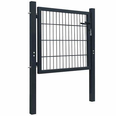 Vidaxl 2d hekpoort (enkel) antracietgrijs 100x80 cm