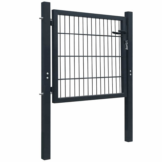 Vidaxl 2d hekpoort (enkel) antracietgrijs 100x80 cm
