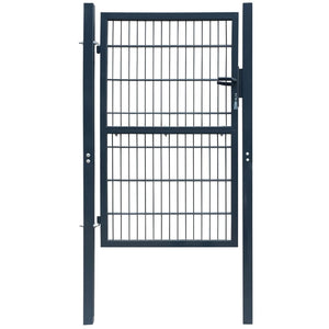 VidaXL Poort dubbelstaafmat (enkel) 106x210 cm antracietgrijs