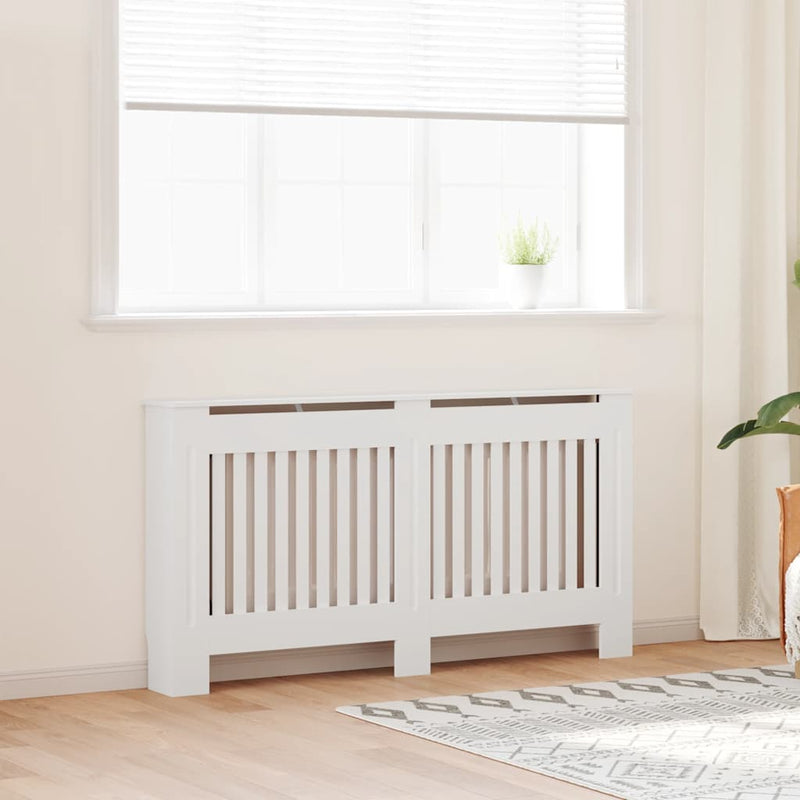 Load image into Gallery viewer, Vidaxl radiatorombouw 152 cm mdf wit
