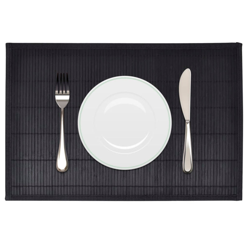 Load image into Gallery viewer, Vidaxl 6 placemats bamboe 30 x 45 cm zwart
