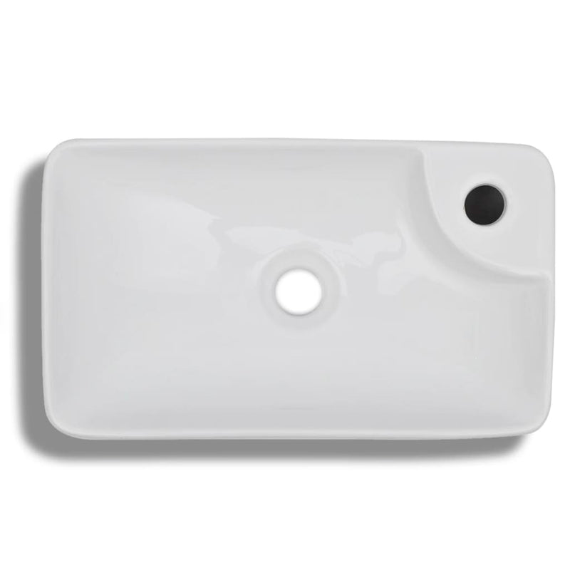 Load image into Gallery viewer, Vidaxl wasbak met kraangat, keramiek, wit

