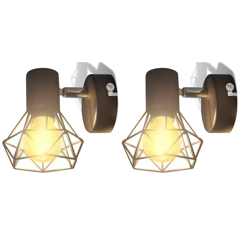 Load image into Gallery viewer, Vidaxl wandlampen 2 st met led industriële stijl zwart
