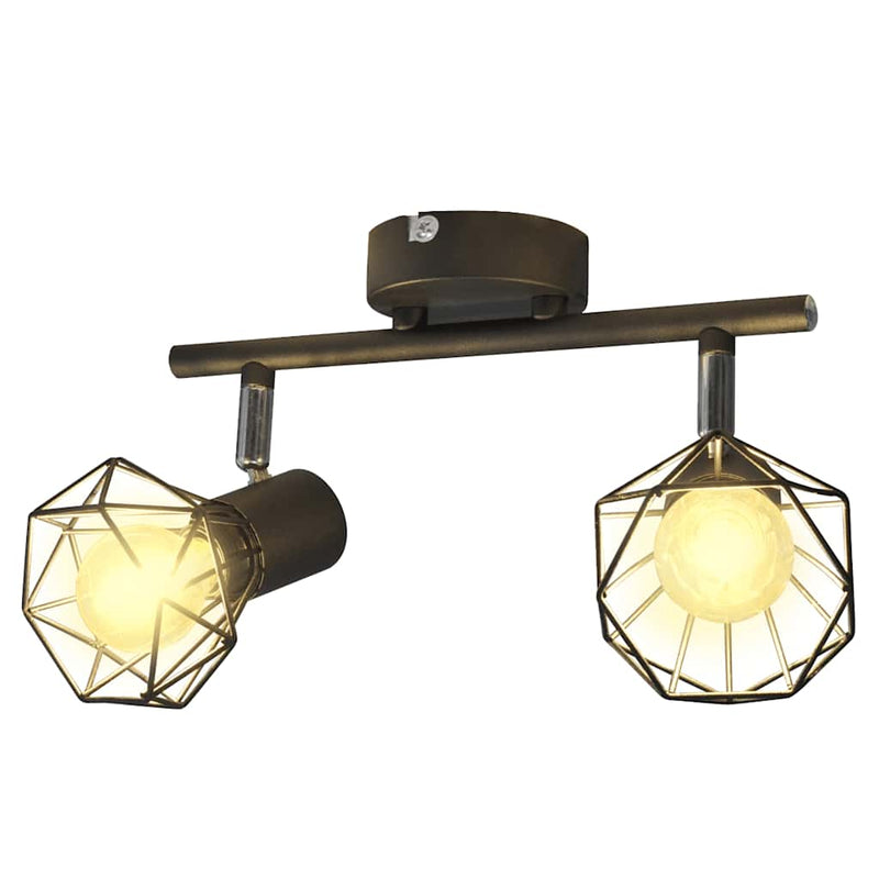 Afbeelding laden in galerijviewer, Vidaxl plafondlamp met 2 led's industriële stijl zwart
