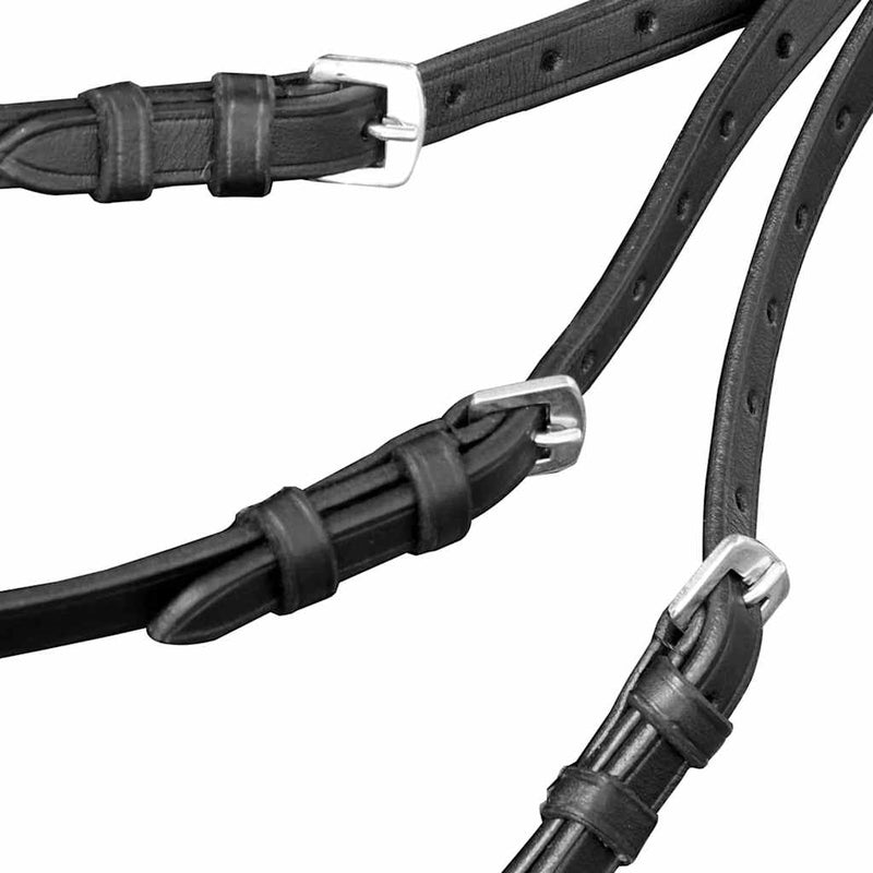 Chargez l'image dans la visionneuse de la galerie, Vidaxl hoofdstel leer met gecombineerde neusriem, teugels en bit zwart full

