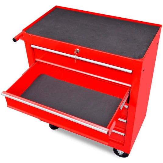 Vidaxl gereedschapswagen 5 lades rood