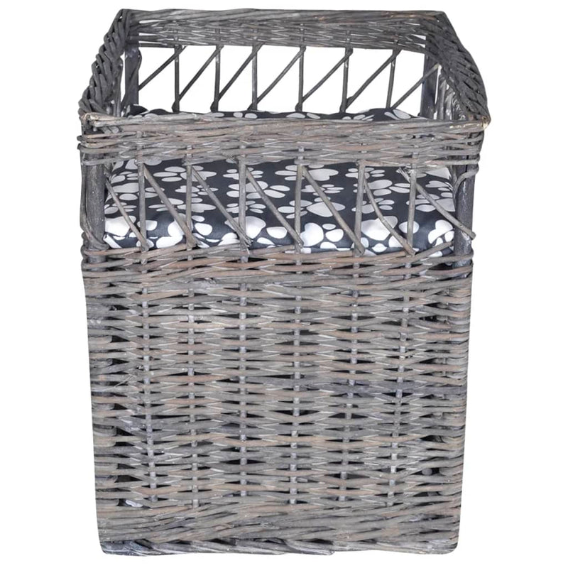 Load image into Gallery viewer, Vidaxl kattenbed huis krabpaal met kussen vierkant wilgen
