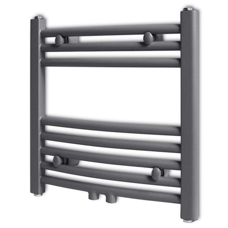 Load image into Gallery viewer, Vidaxl radiator handdoekenrek gebogen 480x480 mm grijs
