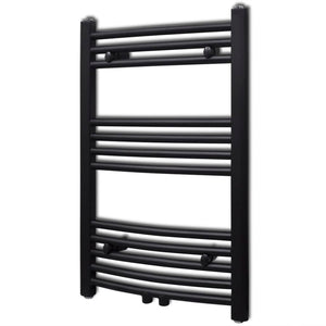 Vidaxl radiator handdoekenrek gebogen 500x764 mm zwart