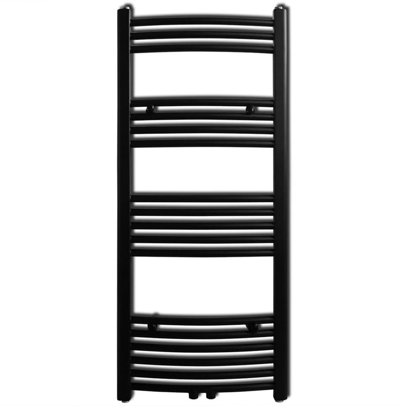 Load image into Gallery viewer, Vidaxl radiator handdoekenrek gebogen 500x1160 mm zwart
