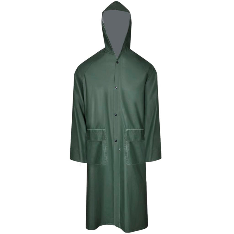 Cargue la imagen en el visor de la galería, Vidaxl lange regenjas waterbestendig zeer stevig met capuchon groen xl
