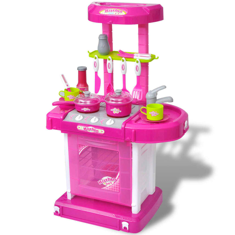 Load image into Gallery viewer, VidaXL Kinderspeelkeuken met lichten geluidseffecten roze
