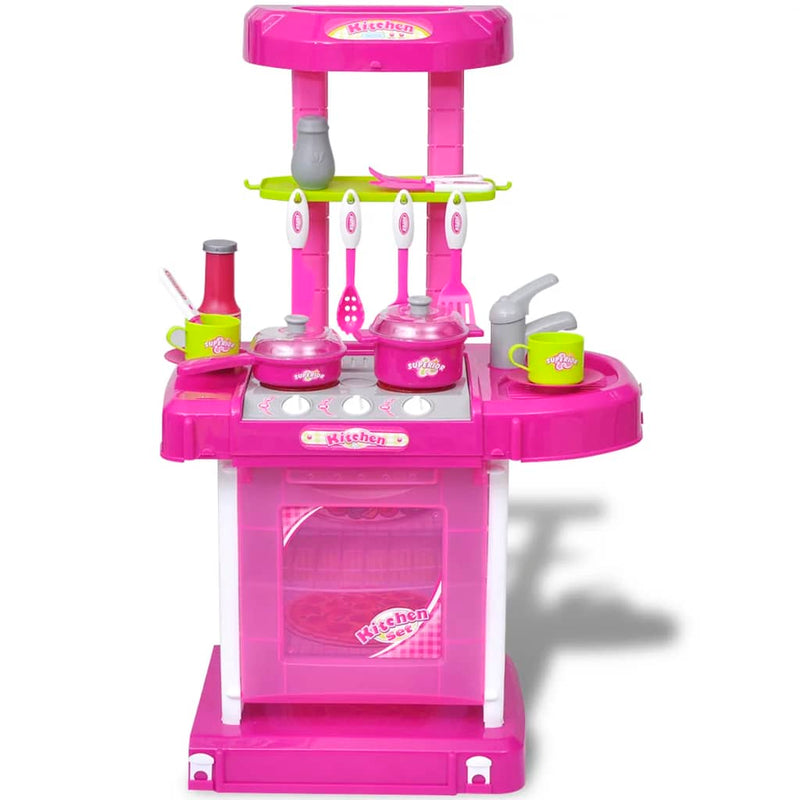 Load image into Gallery viewer, VidaXL Kinderspeelkeuken met lichten geluidseffecten roze
