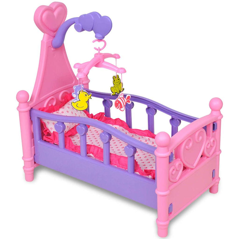 Load image into Gallery viewer, Vidaxl poppenbed voor kinderen kinderkamer roze + paars
