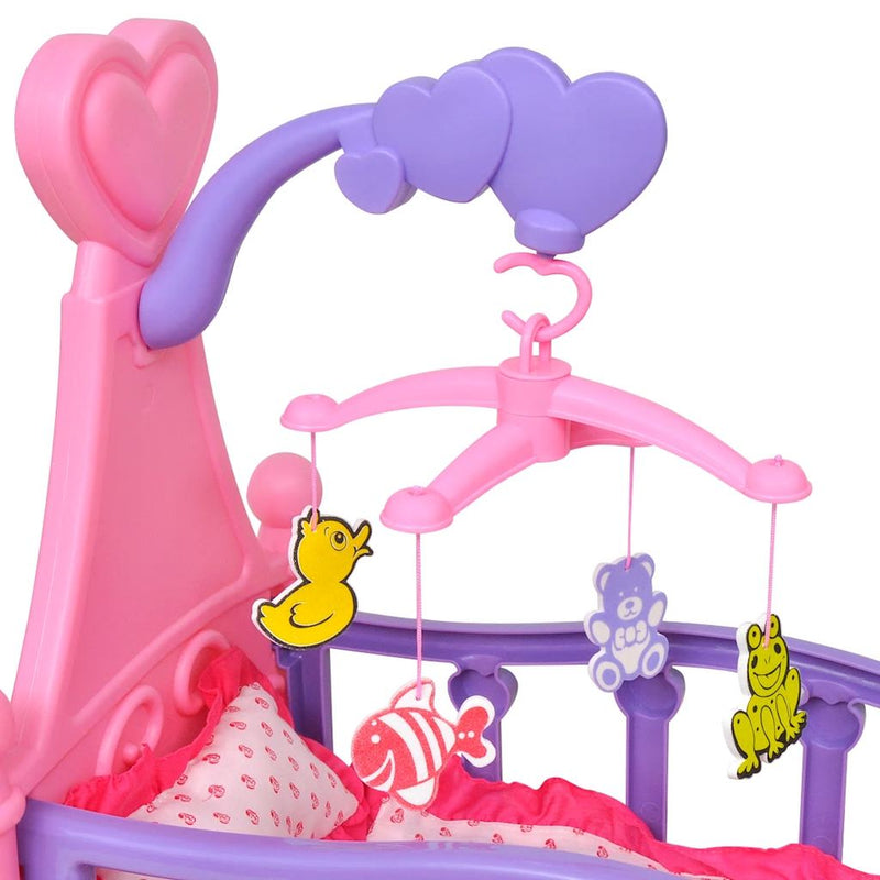 Load image into Gallery viewer, Vidaxl poppenbed voor kinderen kinderkamer roze + paars
