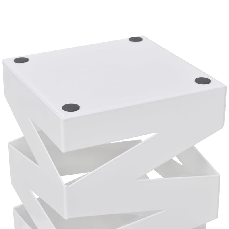 Load image into Gallery viewer, Vidaxl paraplu- en wandelstokhouder strepen wit vierkant staal 48,5 cm
