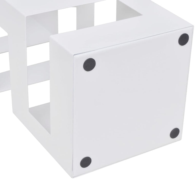 Load image into Gallery viewer, Vidaxl paraplu- en wandelstokhouder wit vierkant staal 48,5 cm
