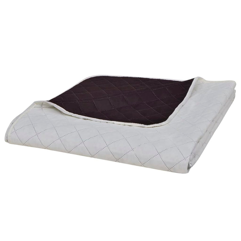 Load image into Gallery viewer, Vidaxl bedsprei gewatteerd dubbelzijdig 170x210 cm beige bruin
