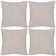 VidaXL Kussenhoezen katoen 50 x 50 cm beige 4 stuks