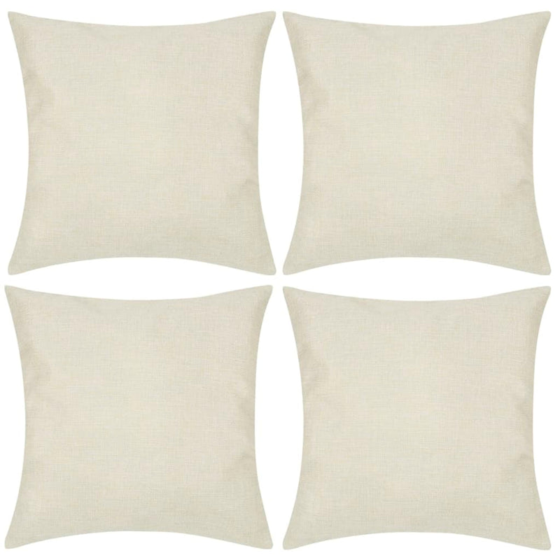 Load image into Gallery viewer, VidaXL Kussenhoezen linnen look 80 x 80 cm beige 4 stuks
