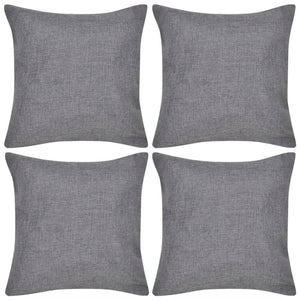 Vidaxl kussenhoezen linnen look 40 x 40 cm antraciet 4 stuks
