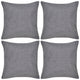 VidaXL Kussenhoezen linnen look 50 x 50 cm antraciet 4 stuks