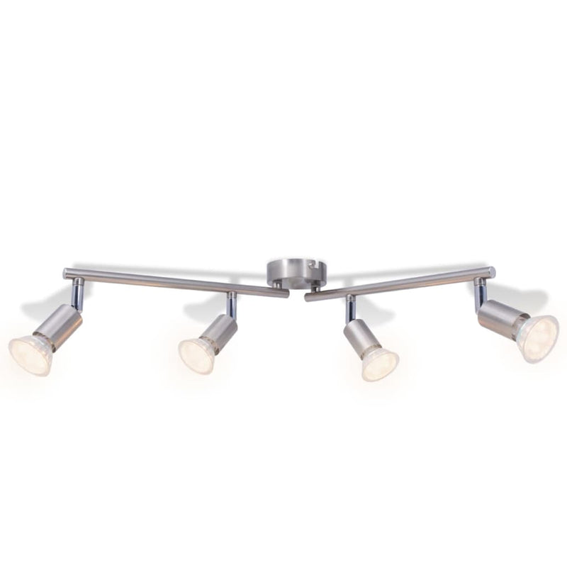 Load image into Gallery viewer, VidaXL Plafondlamp met 4 led-spotlights satijn nikkel
