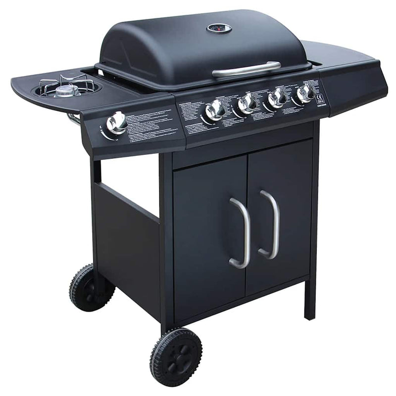 Load image into Gallery viewer, Vidaxl gasbarbecue 4+1 kookzone zwart
